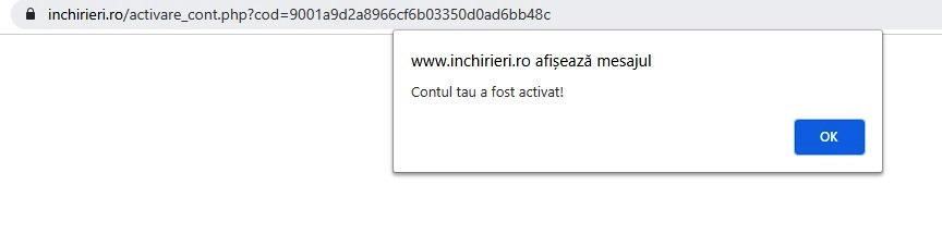 confirmare cont inchirieri.ro